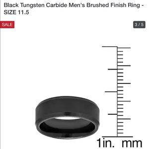 Men’s black tungsten wedding band ring sz 11.5